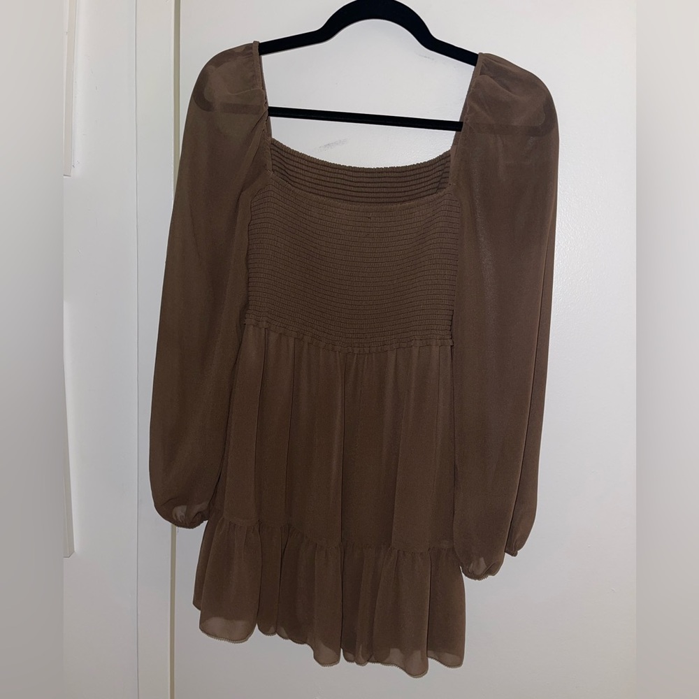 Aritzia Wilfred Tempest Mini dress Dark brown